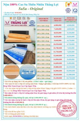 NỆM 100% CAO SU THIÊN NHIÊN THẮNG LỢI SUSU-ORIGINAL